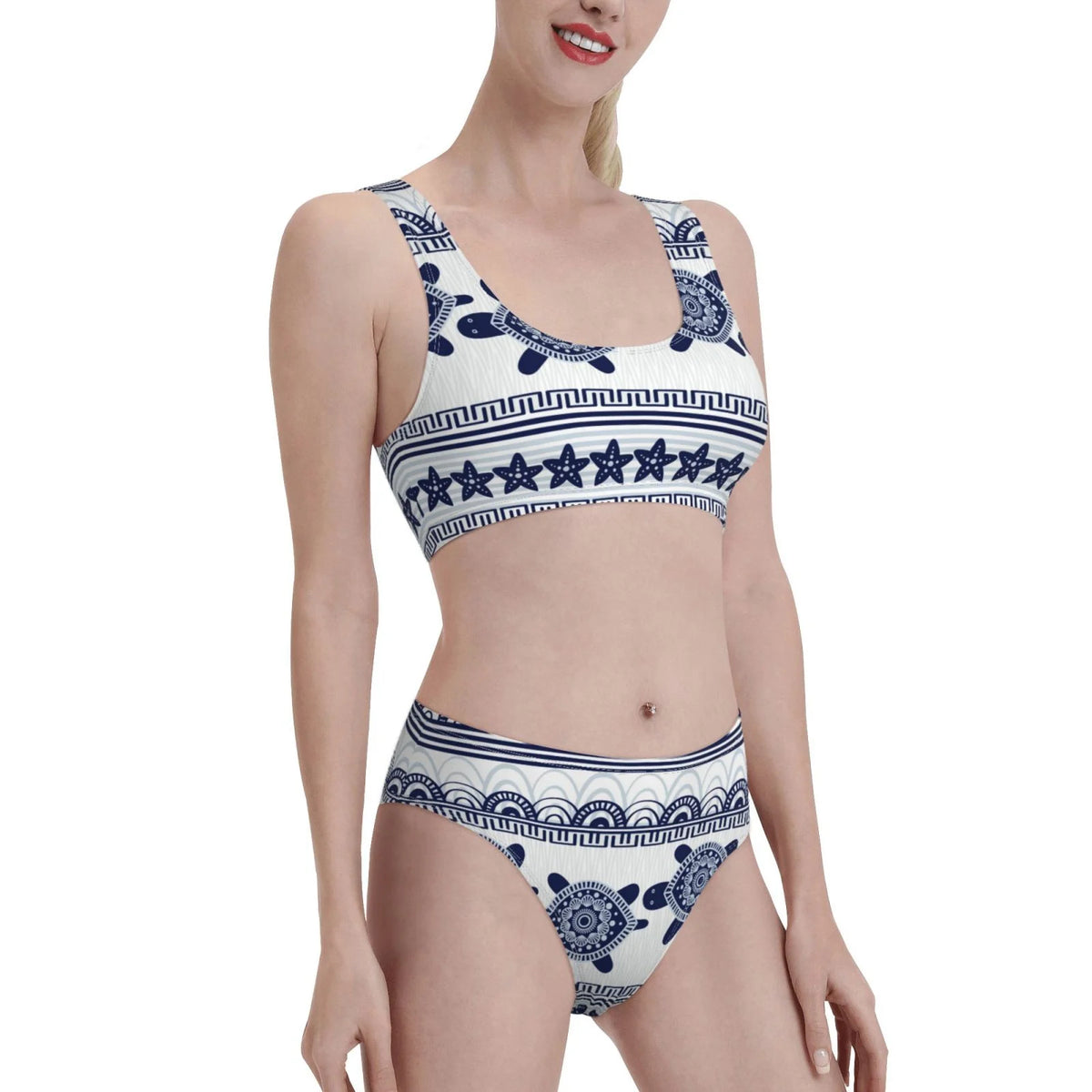 High Waisted Bikini Sets with Removable Soft Chest Pad D288971