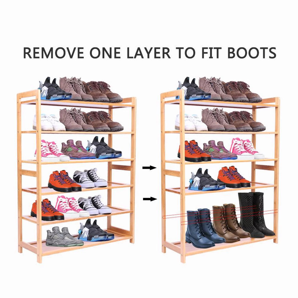 Natural Bamboo 6 Tiers Shoe Rack C26605