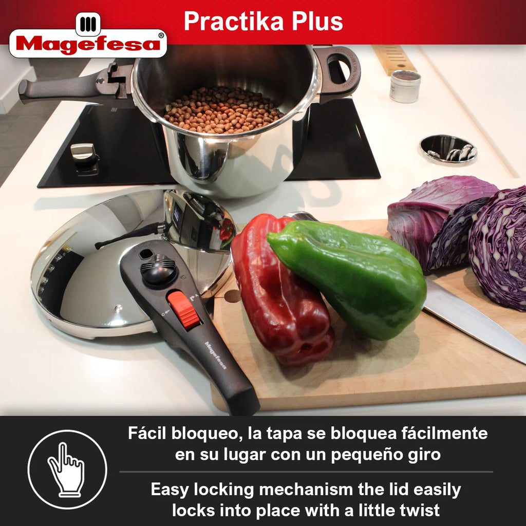 Practika Plus 3.3 Quart 18/10 Stainless Steel Pressure Cooker L31926
