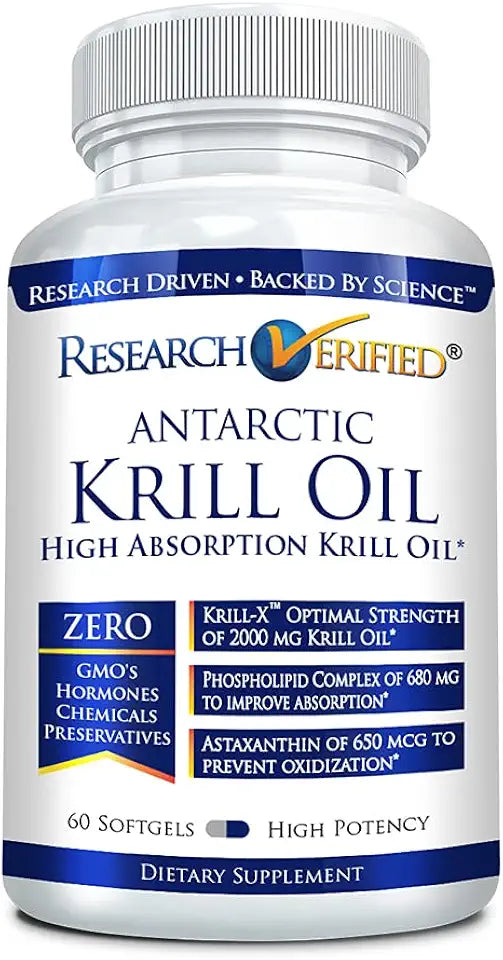 2000mg Antarctic Krill Oil 60 Softgels J386