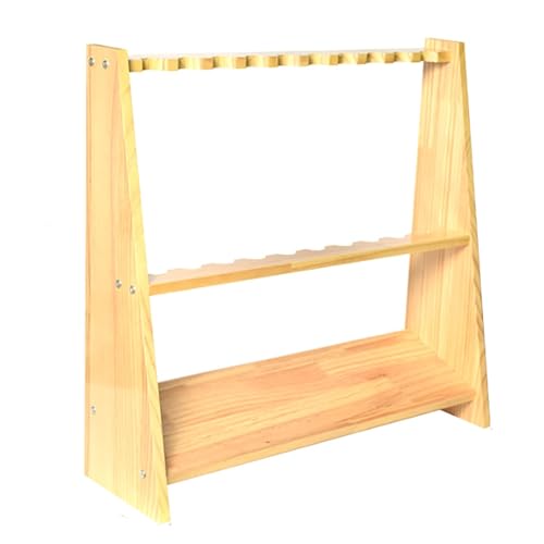 Light Brown 10 Holes Wooden Billiards Cue Rack S312