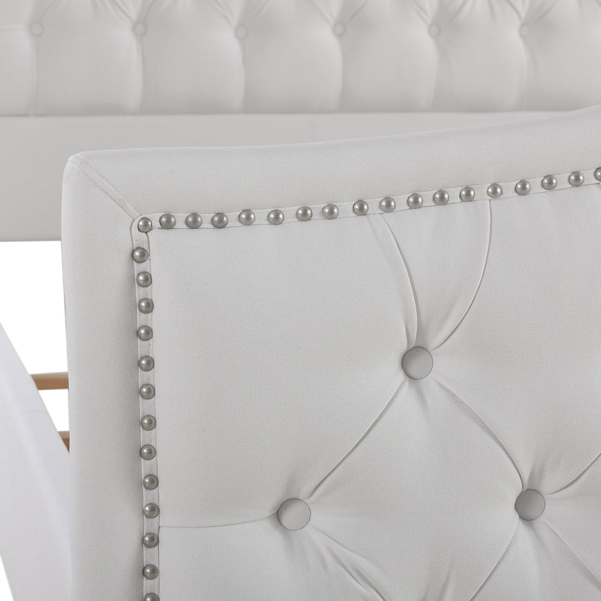 Tufted Wingback King Bed Bright White X92465