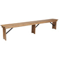 Black Solid Pine Folding Farm Bench with 3 Legs N228318
