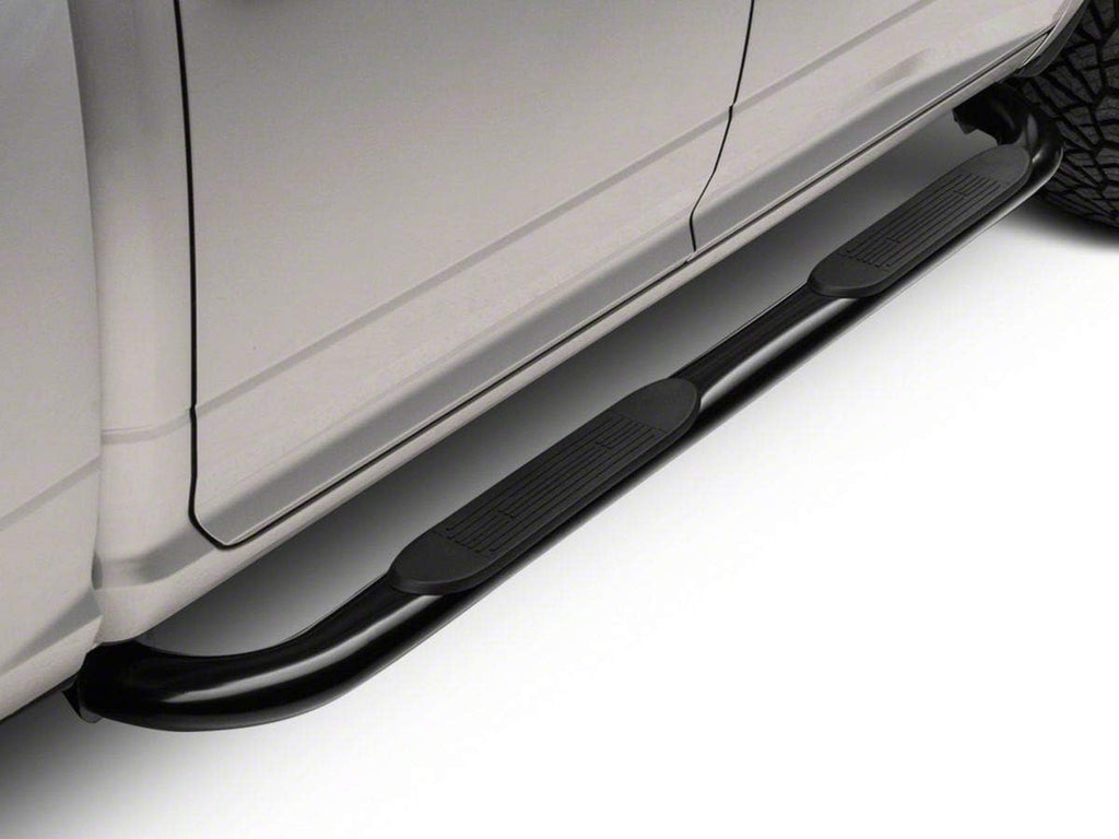 Black 4-Inch Oval Bent End Side Step Bars C748