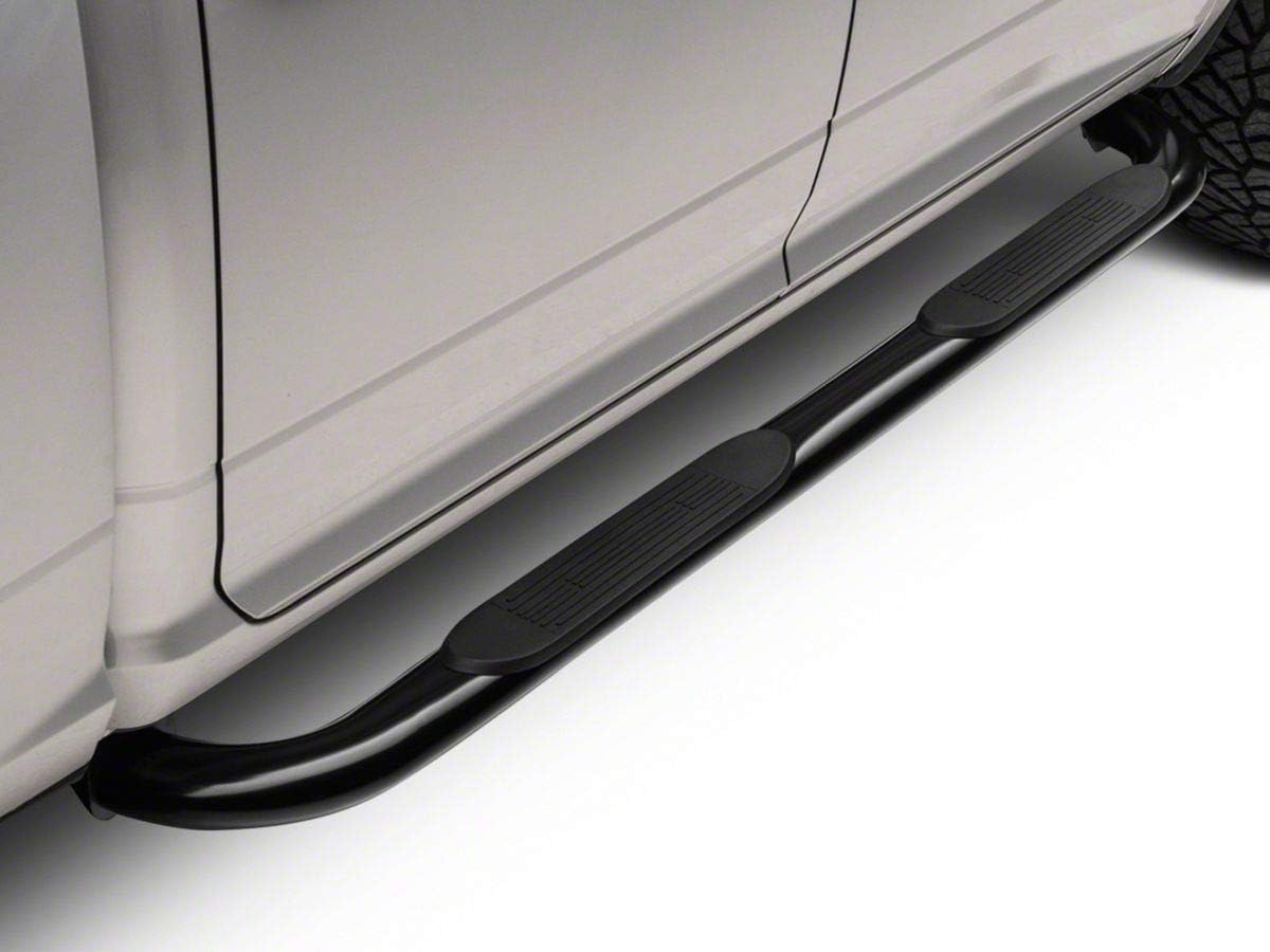 Black 4-Inch Oval Bent End Side Step Bars C748