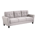 Light Grey Linen 3-Seat Sofa A3762