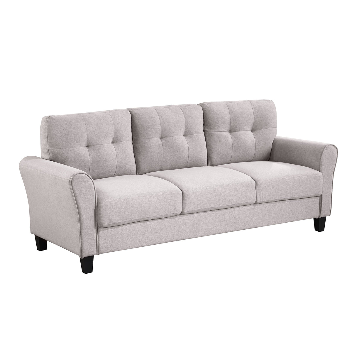 Light Grey Linen 3-Seat Sofa A3762
