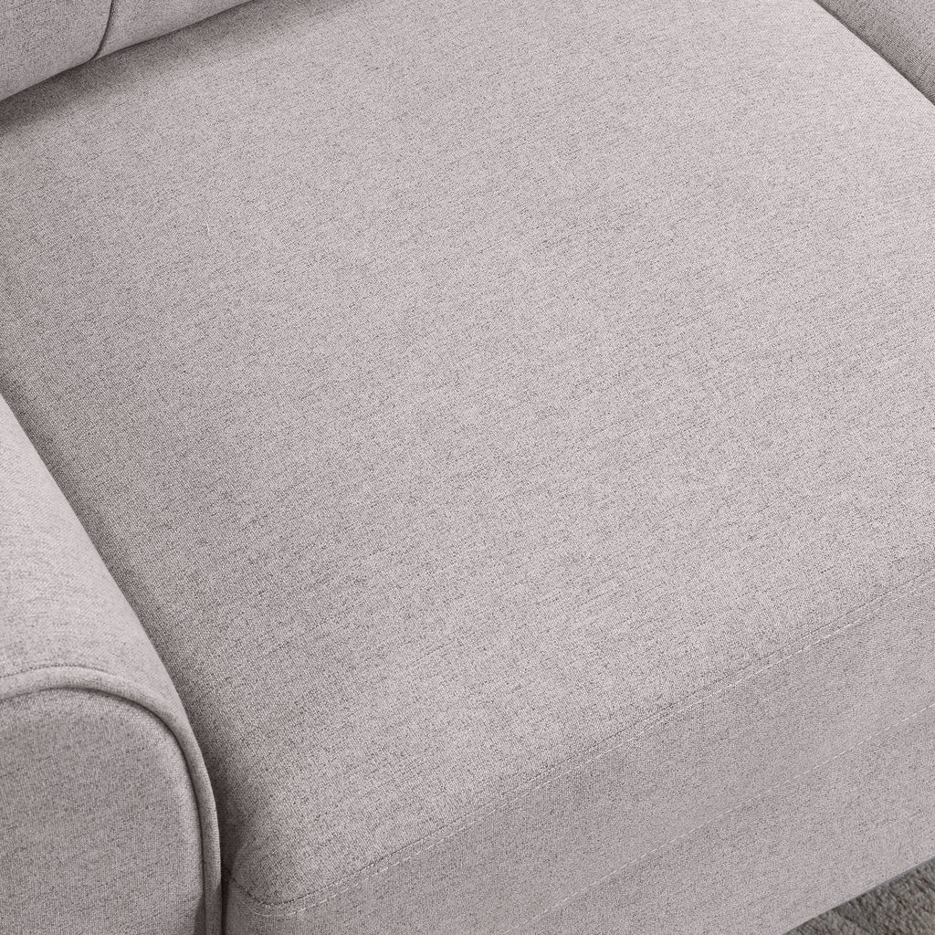 Light Grey Linen 3-Seat Sofa A3762