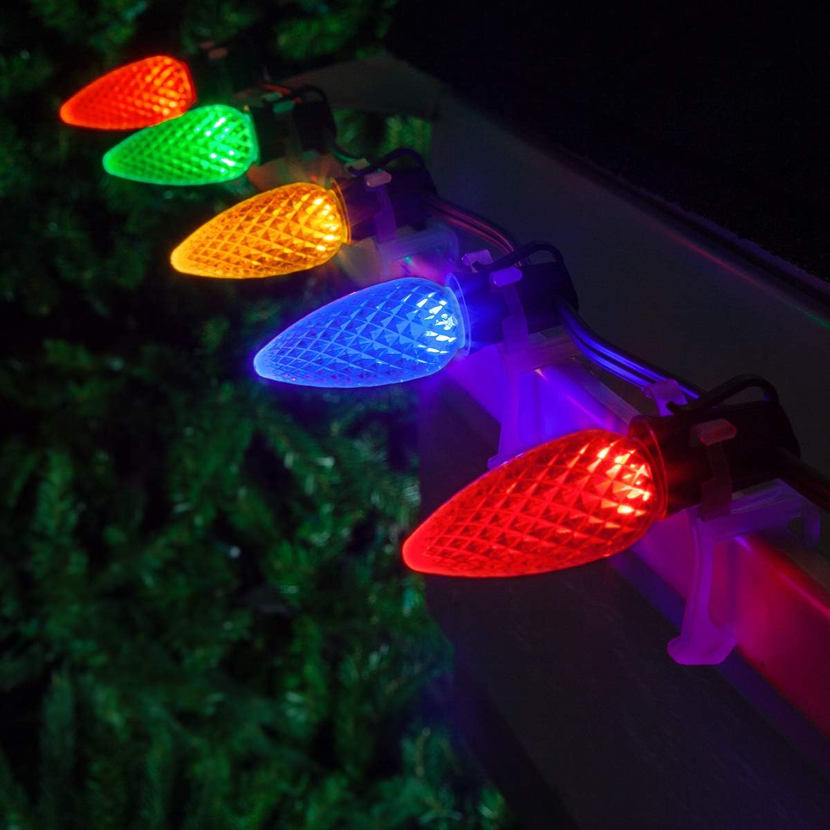 25 Lights Warm White LED Christmas Lights Green Wire Pack of 2 E870