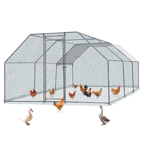 6.5 x 10 FT Metal Chicken Coop with Waterproof Cover A500265