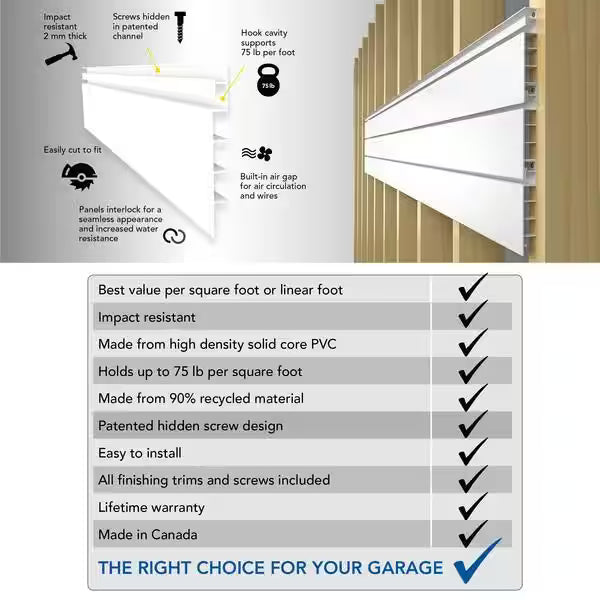 PVC Slat Wall Panel Set Sandstone 4 panel pack N6356