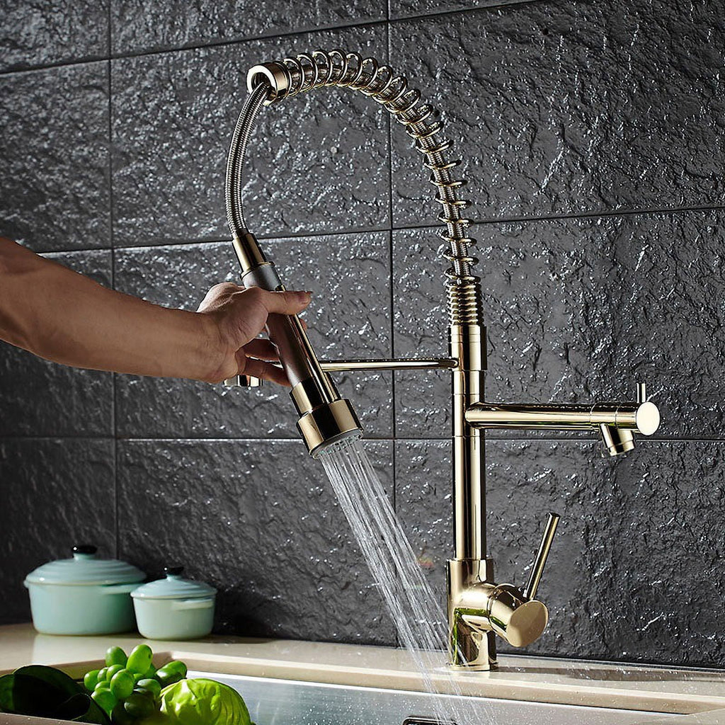 Pull Out Sprayer Kitchen Faucet Solid Brass H750
