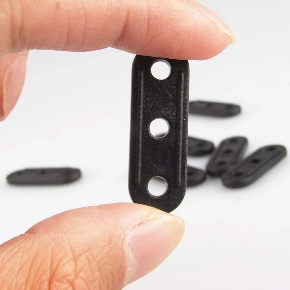 50 Pcs Black Plastic Cord Tensioners Rope Adjuster for Camping U70099