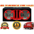 Dual 12-Inch Ported Enclosure Subwoofer Box Red B2620