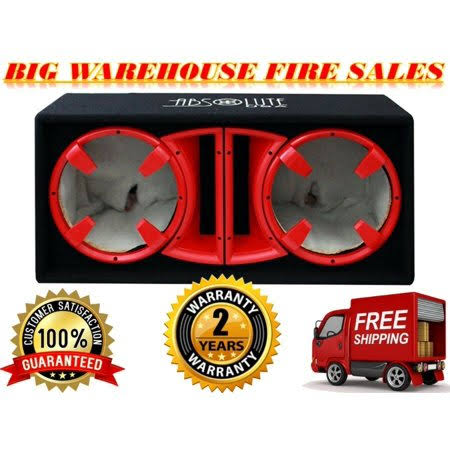 Dual 12-Inch Ported Enclosure Subwoofer Box Red B2620
