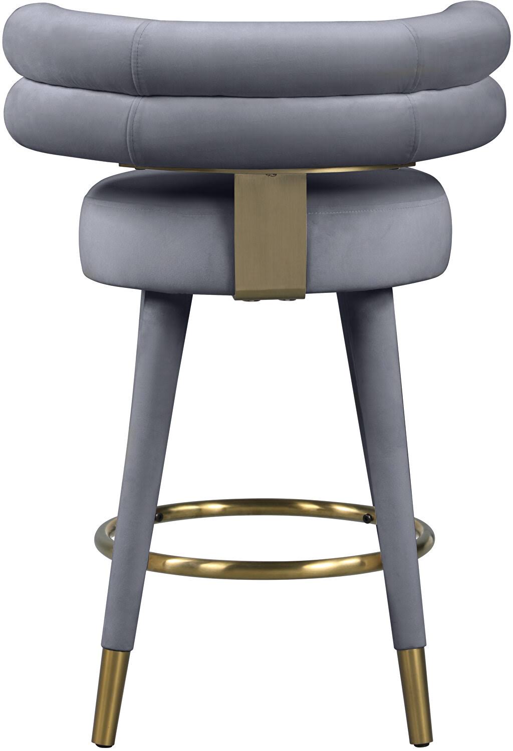 Gray Velvet Counter Stool (Set of 2) W671945
