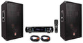 12 3-Way 1000W PA Speakers with Bluetooth Amplifier E93286