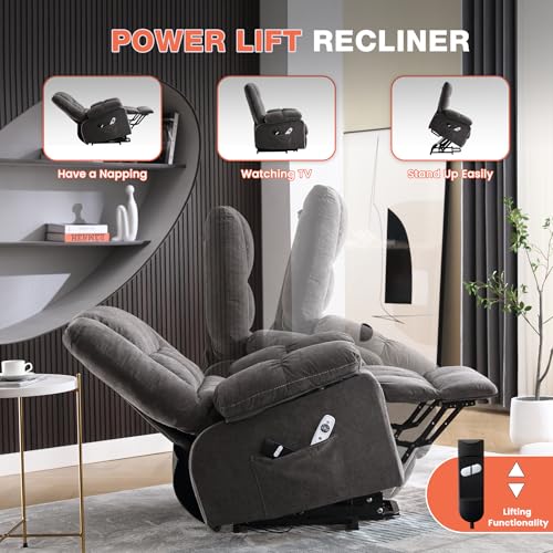 Power Lift Recliner Chair with Vibration Massage and Lumbar Heating I70358
