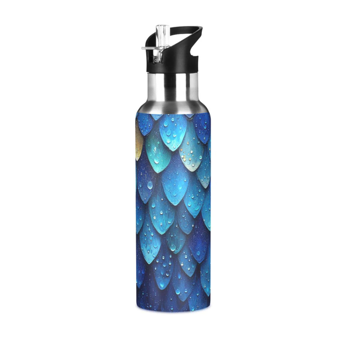 20 oz Insulated Stainless Steel Water Bottle with Straw Lid O7716
