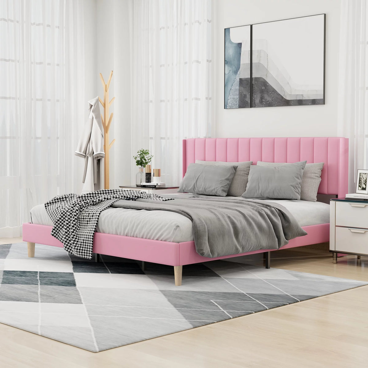 Twin Size Upholstered Platform Bed Frame G602