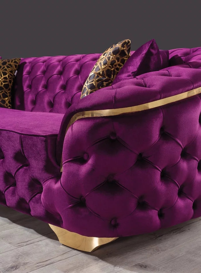 Purple Velvet Sofa & Loveseat S2954