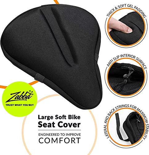 Padded Gel Wide Adjustable Bike Seat Cushion P799490