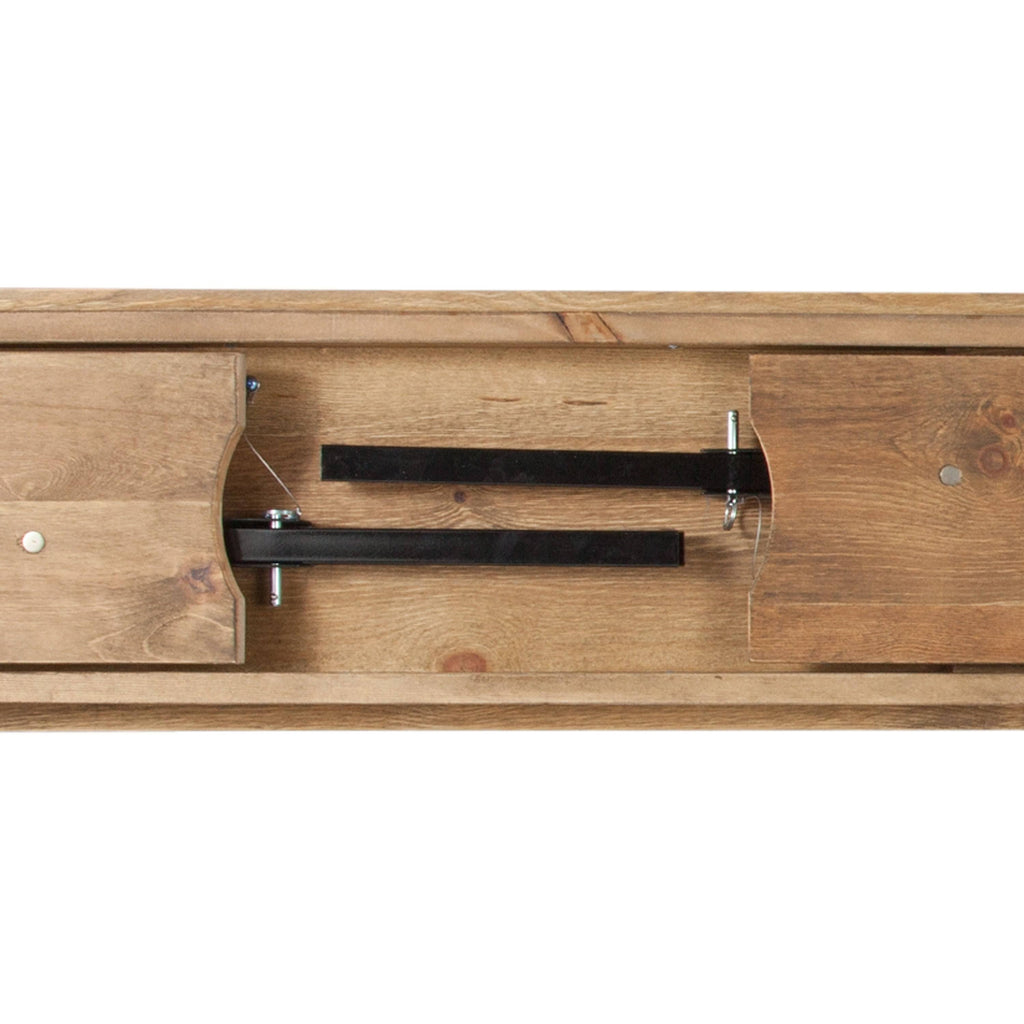Black Solid Pine Folding Farm Bench with 3 Legs N228318