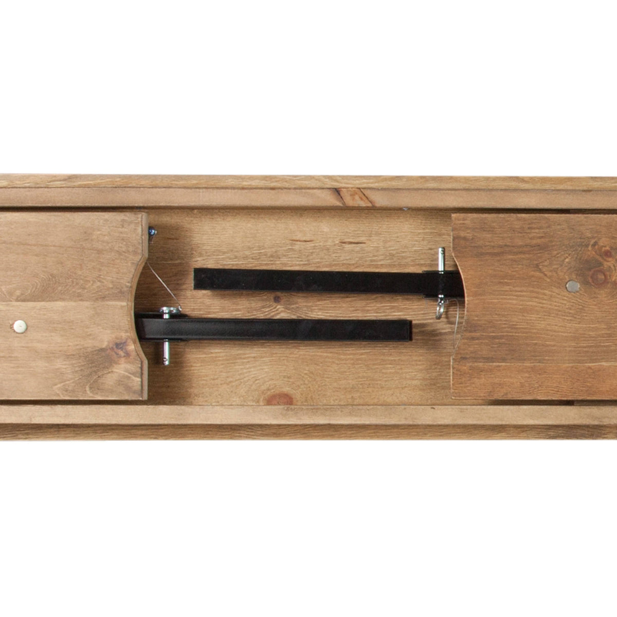 Black Solid Pine Folding Farm Bench with 3 Legs N228318