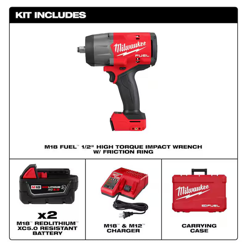 18V Brushless Cordless 1/2 in. Impact Wrench Kit and Impact Socket Set V496863