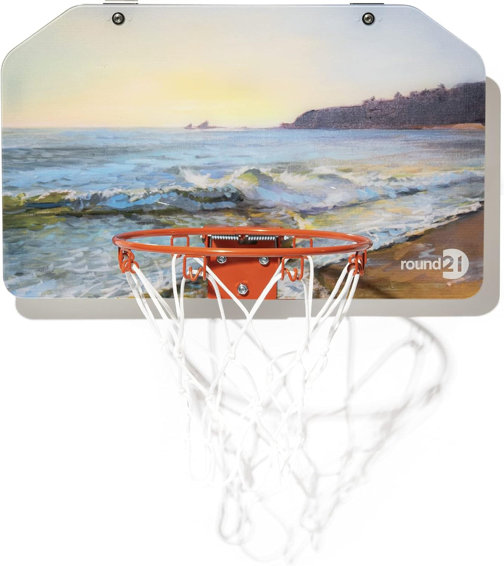 Over The Door Mini Basketball Hoop with Polycarbonate Backboard, Rubber Ball Pack of 2 K77081