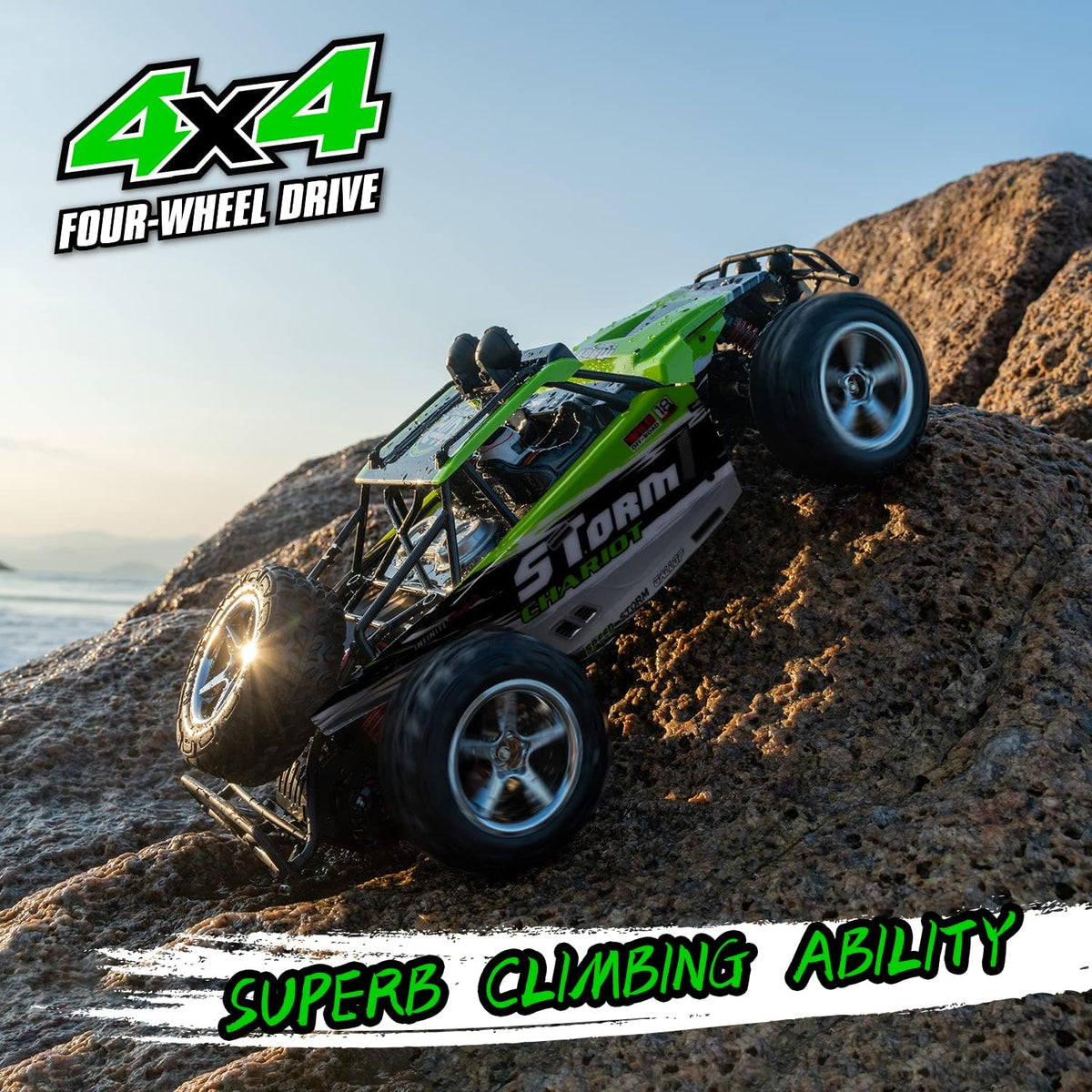 1:10 Scale 4WD RC Truck with 2 Rechargeable Batteries X749