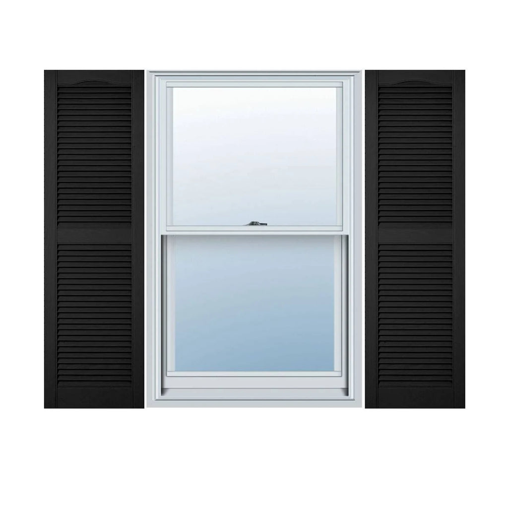Black Vinyl Open Louver Shutters Q51160