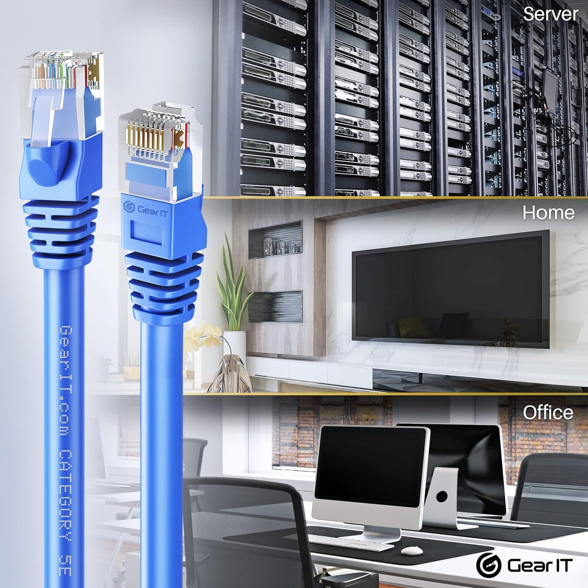 100-Pack Blue Cat5e Ethernet Patch Cable 1 Foot G79111