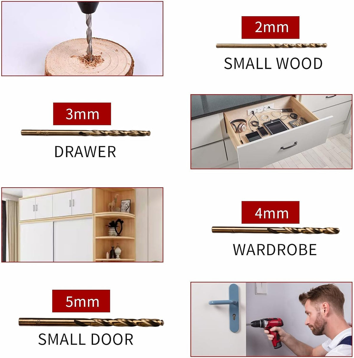 Cabinet Hardware Jig, Aluminum Alloy Handle Template Tool with Automatic Center Punch and 4 Drill Bits L8950