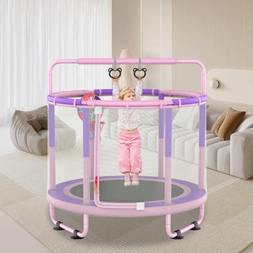 60" 5ft 6-in-1 Trampoline with Swing, Basketball Hoop, Dart Board, Gymnastics Bar K9241