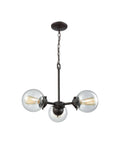 3 Light Chandelier in Oil Rubbed Bronze with Clear Glass X464059