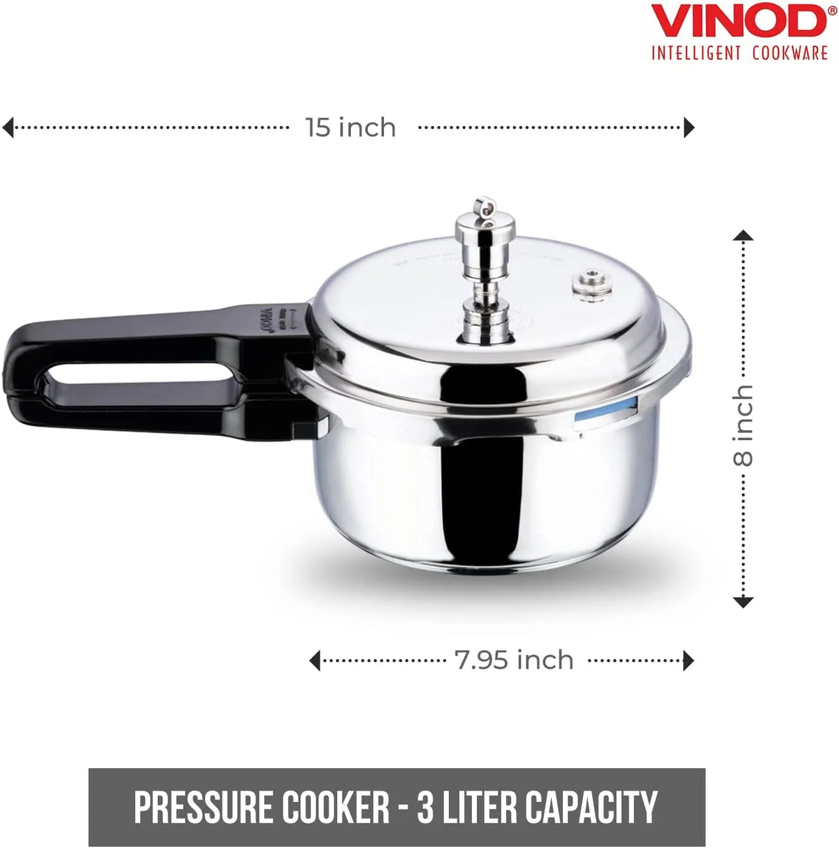Stainless Steel 3 Liter Induction Base Pressure Cooker T27976
