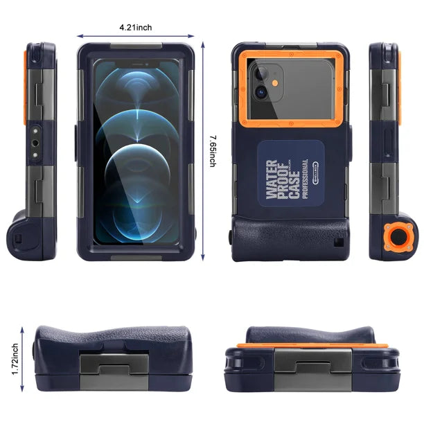 Waterproof Protective Case for Phones Up to 6.9 Inch with Lanyard J844