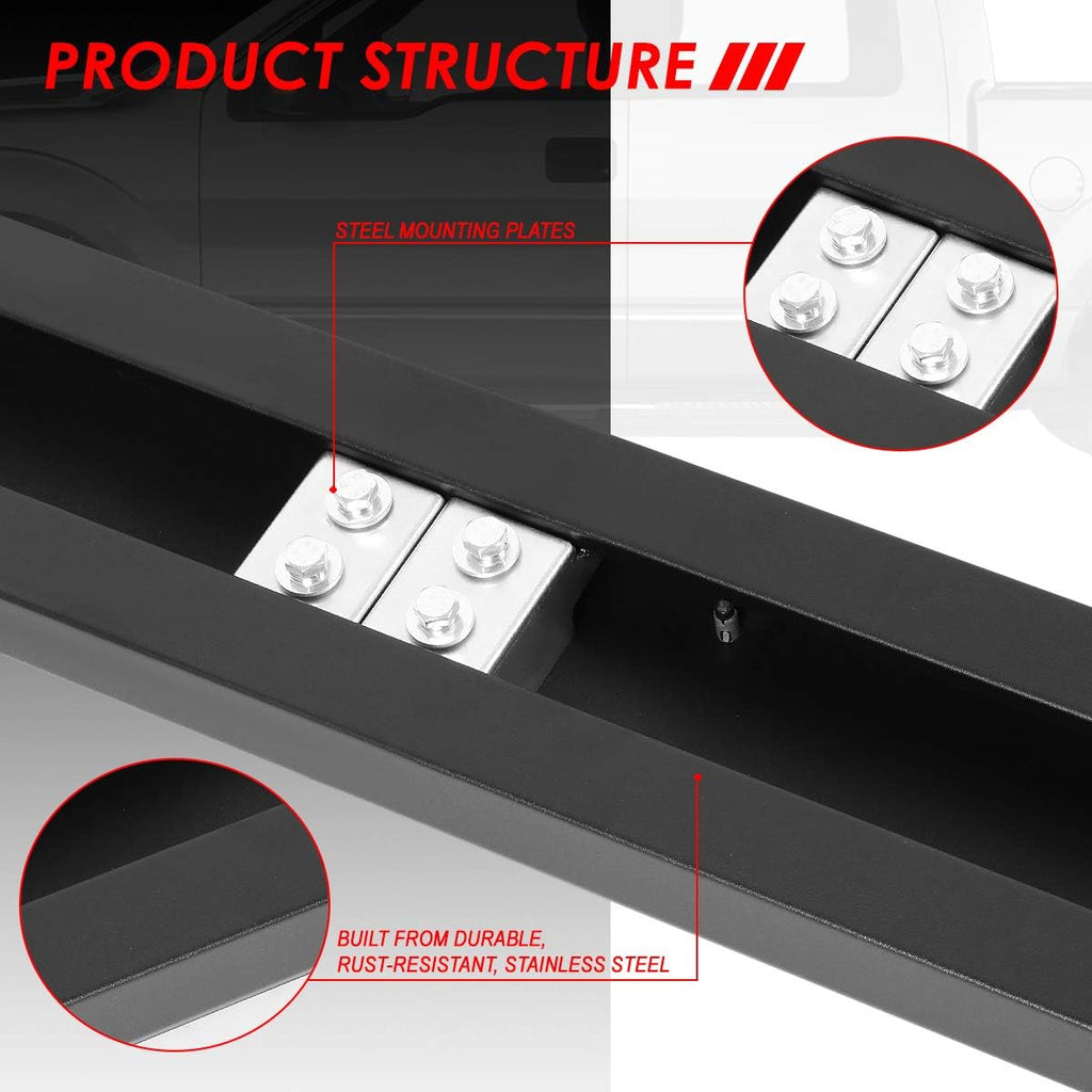 5.5 Inches Stainless Steel Black Powdercoated Side Step Nerf Bar Running Boards O2121