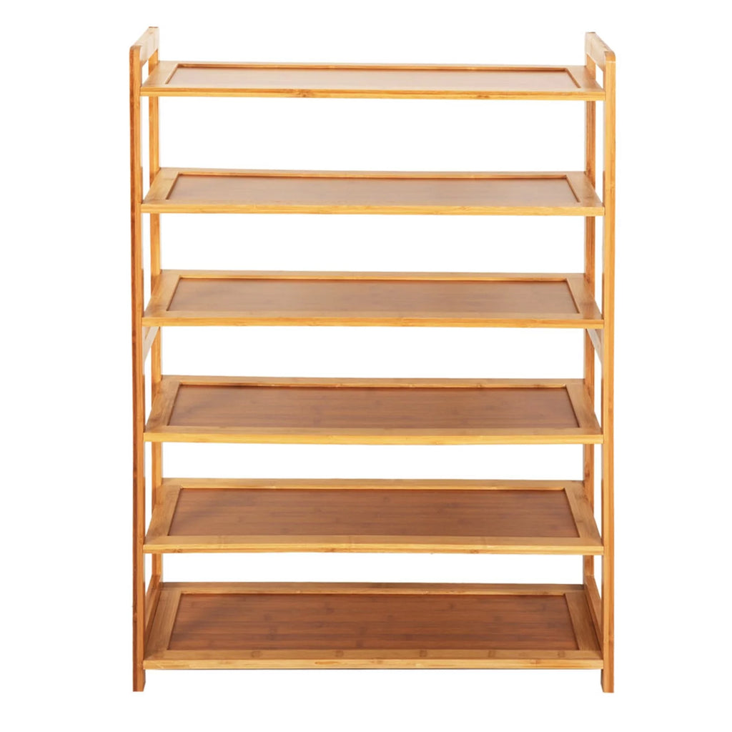 Natural Bamboo 6 Tiers Shoe Rack C26605