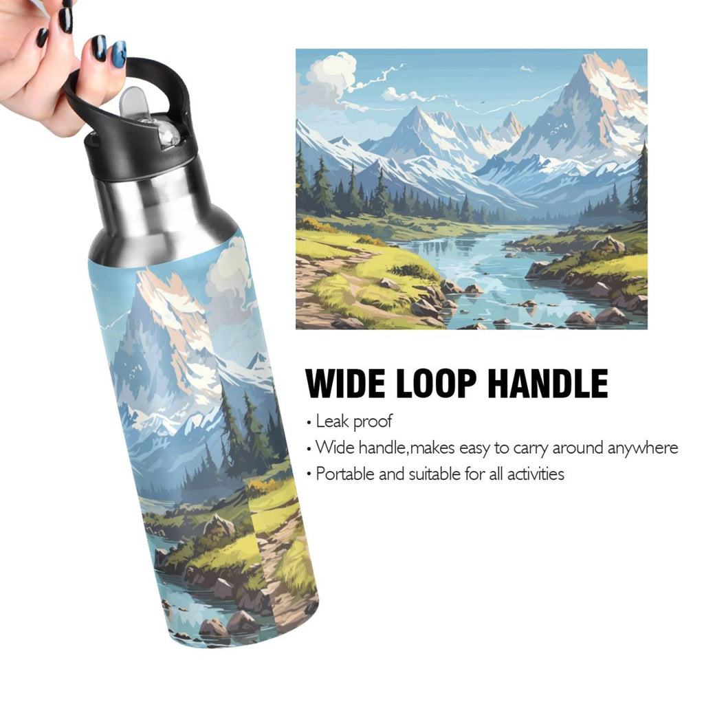 Insulated Stainless Steel Water Bottle with Straw Lid 20 oz N106