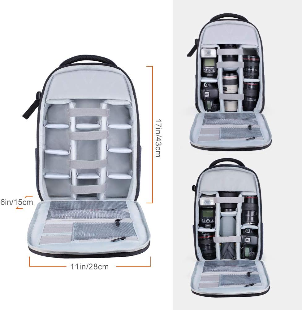 Camera Backpack for DSLR Cameras, 14-15 inch Laptop, Tripod, Lenses O4227