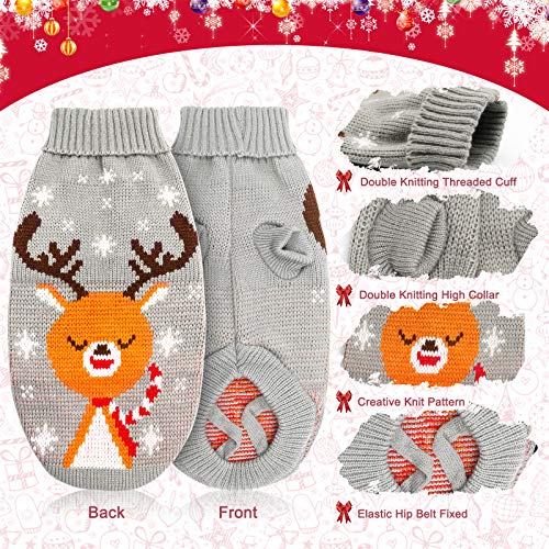 Cat & Dog Christmas Sweater 2 Pack X-Small Red Grey A211