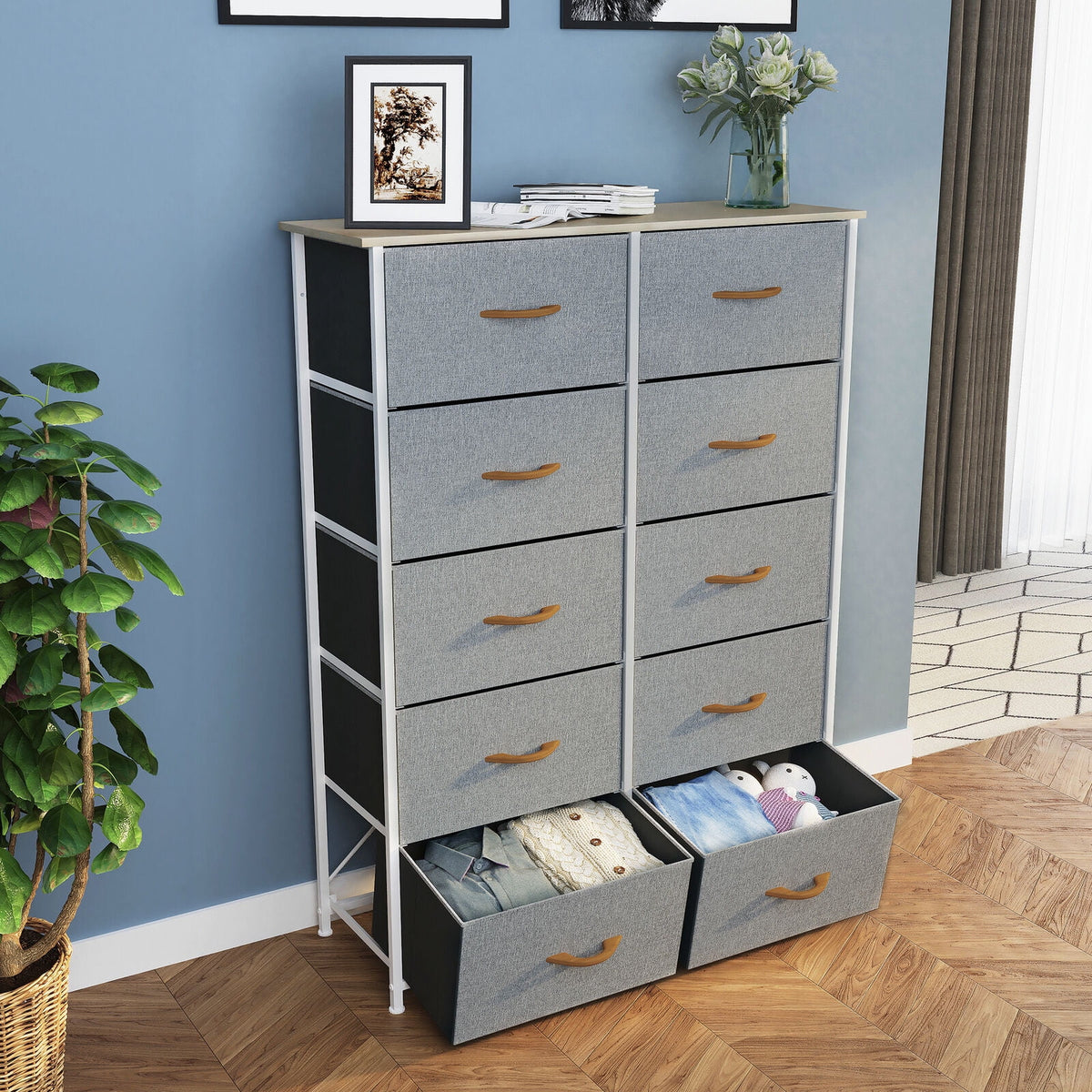 10 Drawer Fabric Storage Dresser B154