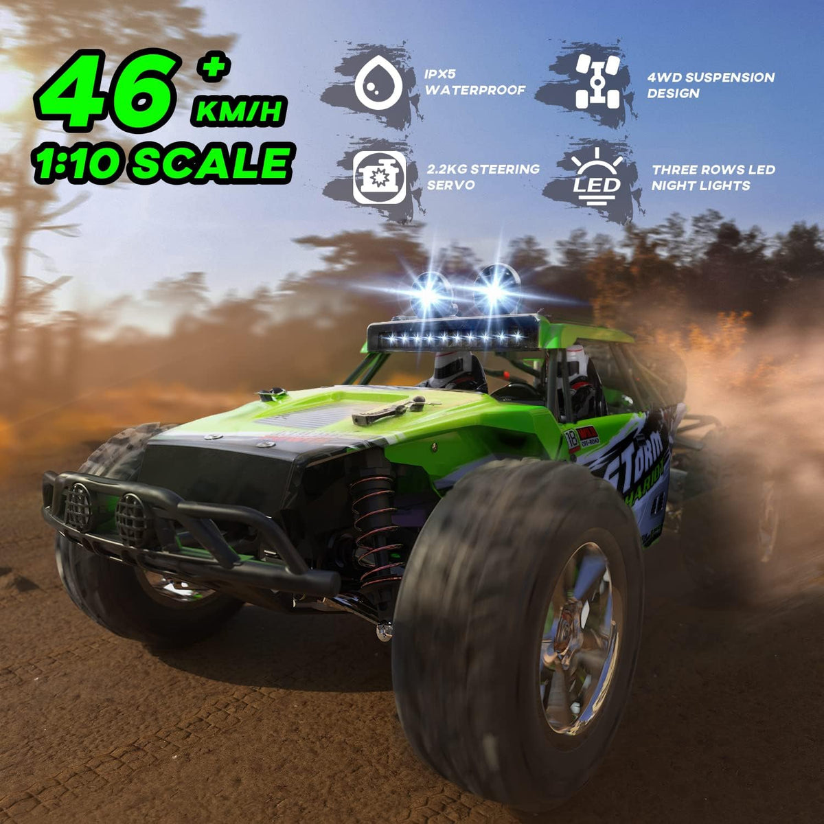 1:10 Scale 4WD RC Truck with 2 Rechargeable Batteries X749