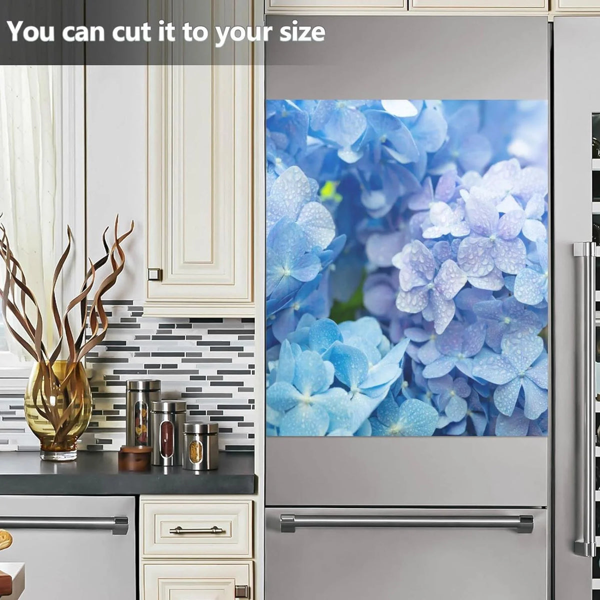 Blue Hydrangea Flowers Dishwasher Magnet Cover V666042