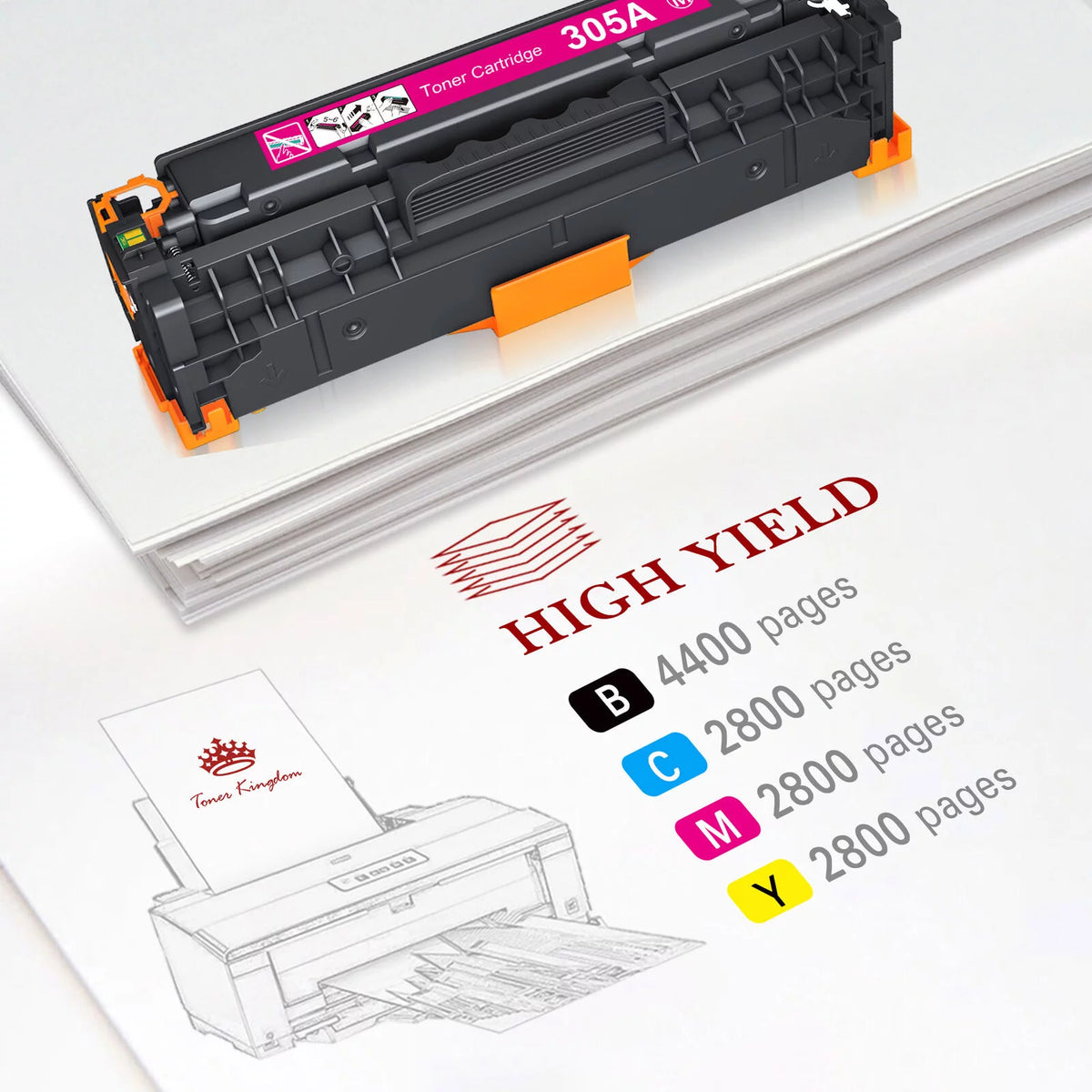 305X 305A CE410X Toner Cartridge for HP Laserjet Pro Printer Black Cyan Magenta Yellow T592274