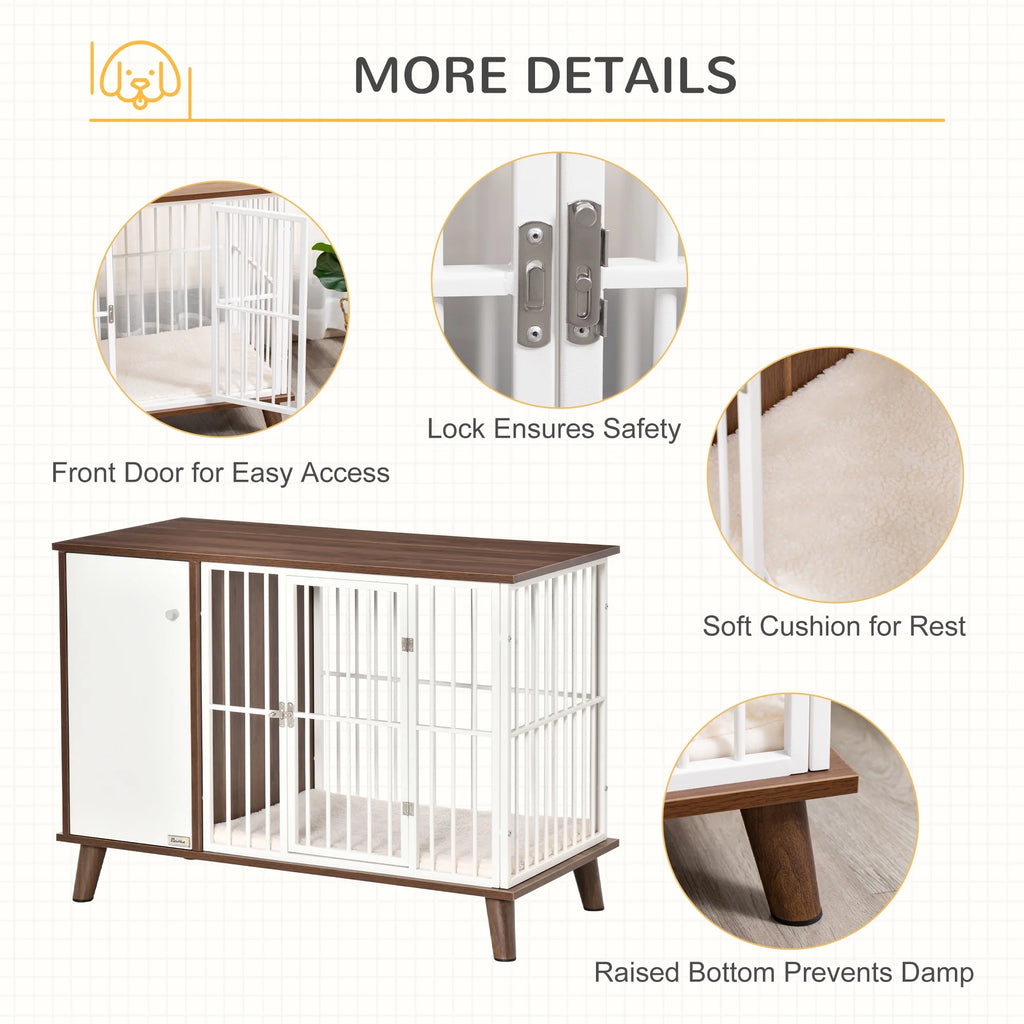 Wooden Dog Kennel End Table with Cushion Z7519