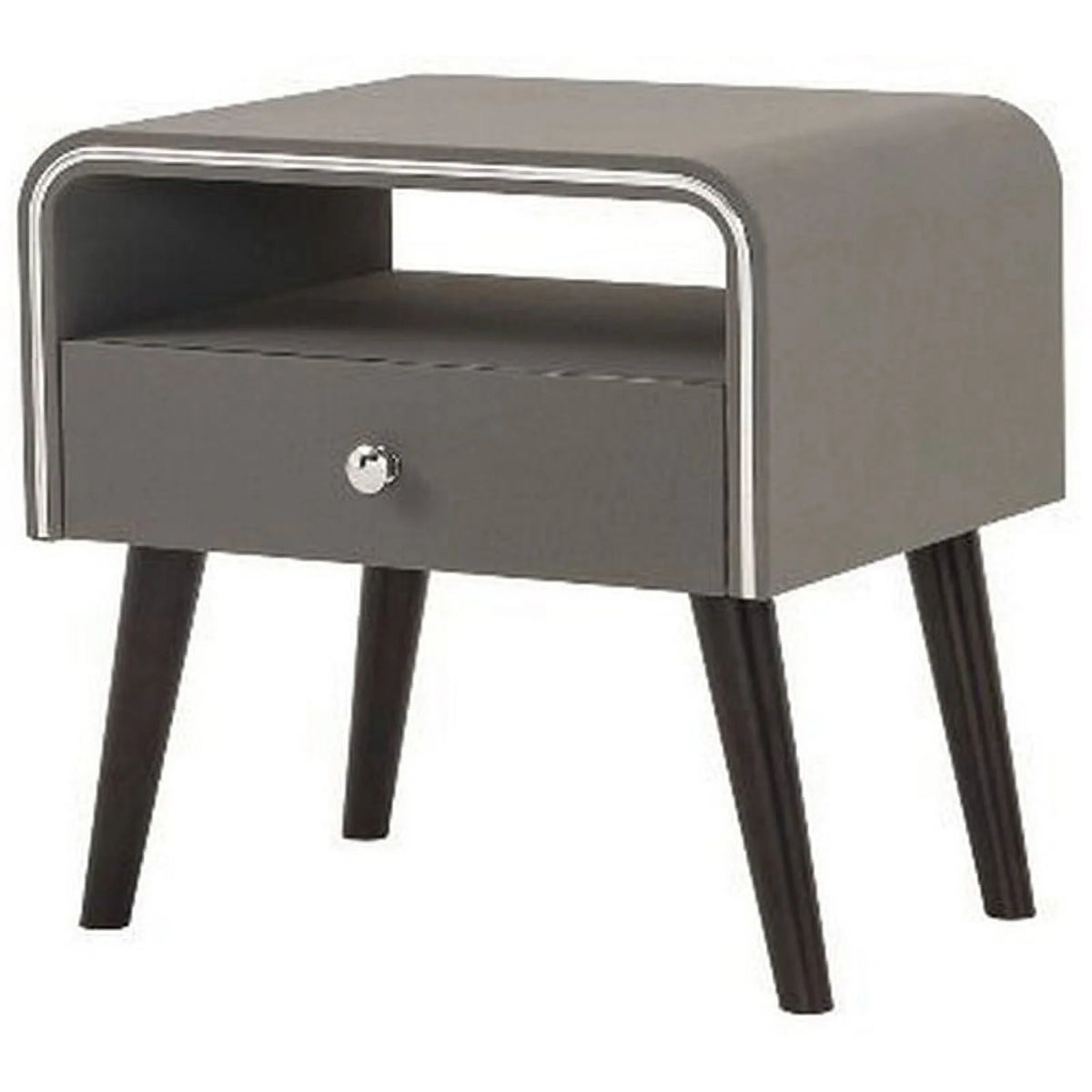16" 1-drawer Wood Curved Edge Nightstand F912