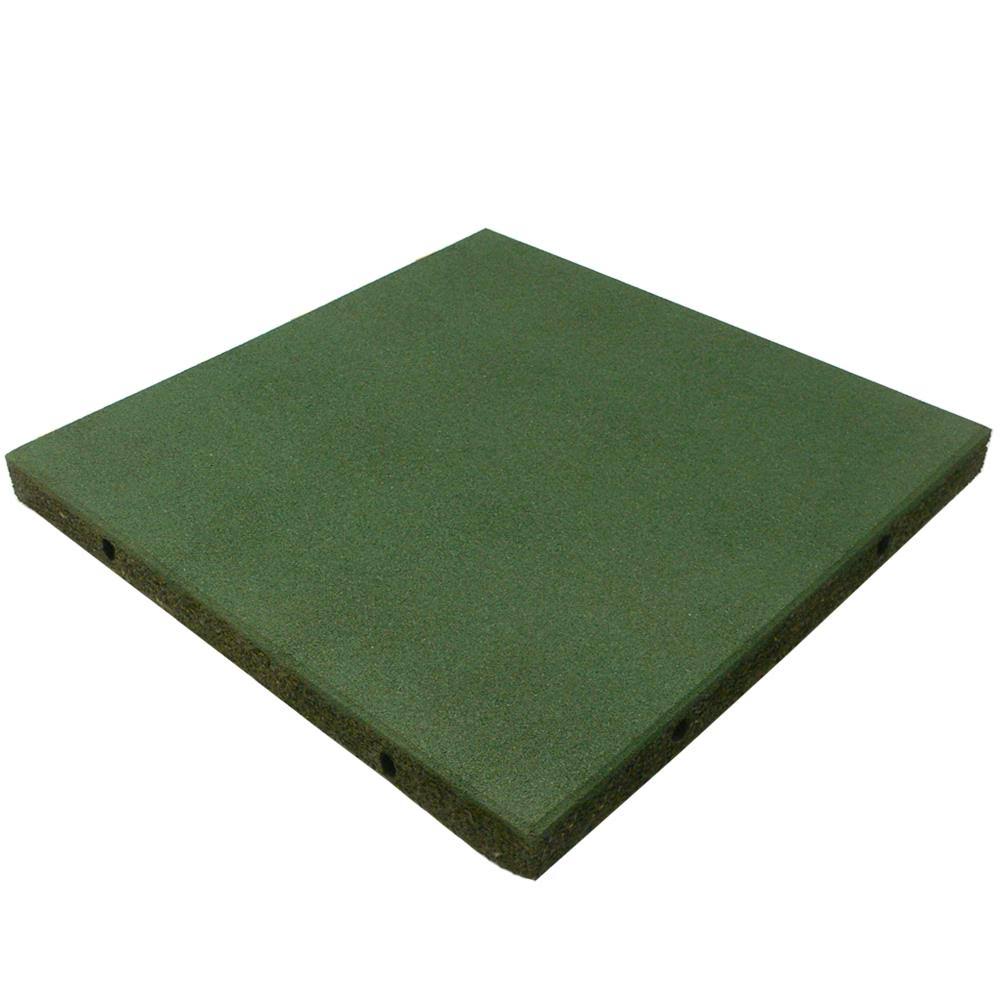 Green Interlocking Playground Tiles, 20 Pack, 55 Square Feet U690967